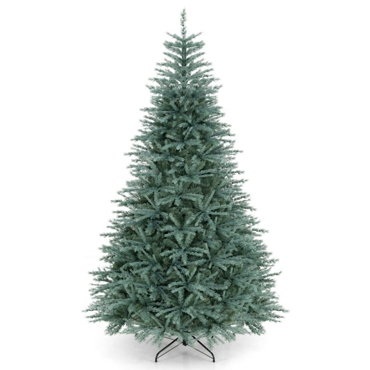 8 Ft Artificial Spruce Christmas Tree with 1765 Tips, Blue & Green Christmas Tree Blue & Green at Gallery Canada