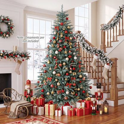 8 Ft Artificial Spruce Christmas Tree with 1765 Tips, Blue & Green