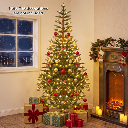 6/7/8 FT Pre-Lit Artificial Christmas Tree with 250/290/330 Warm White LED Lights-6 FT, Green