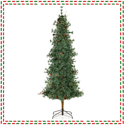 8ft Artificial Christmas Tree, Pre-lit With Warm White LED Lights, Green Christmas Tree at Gallery Canada