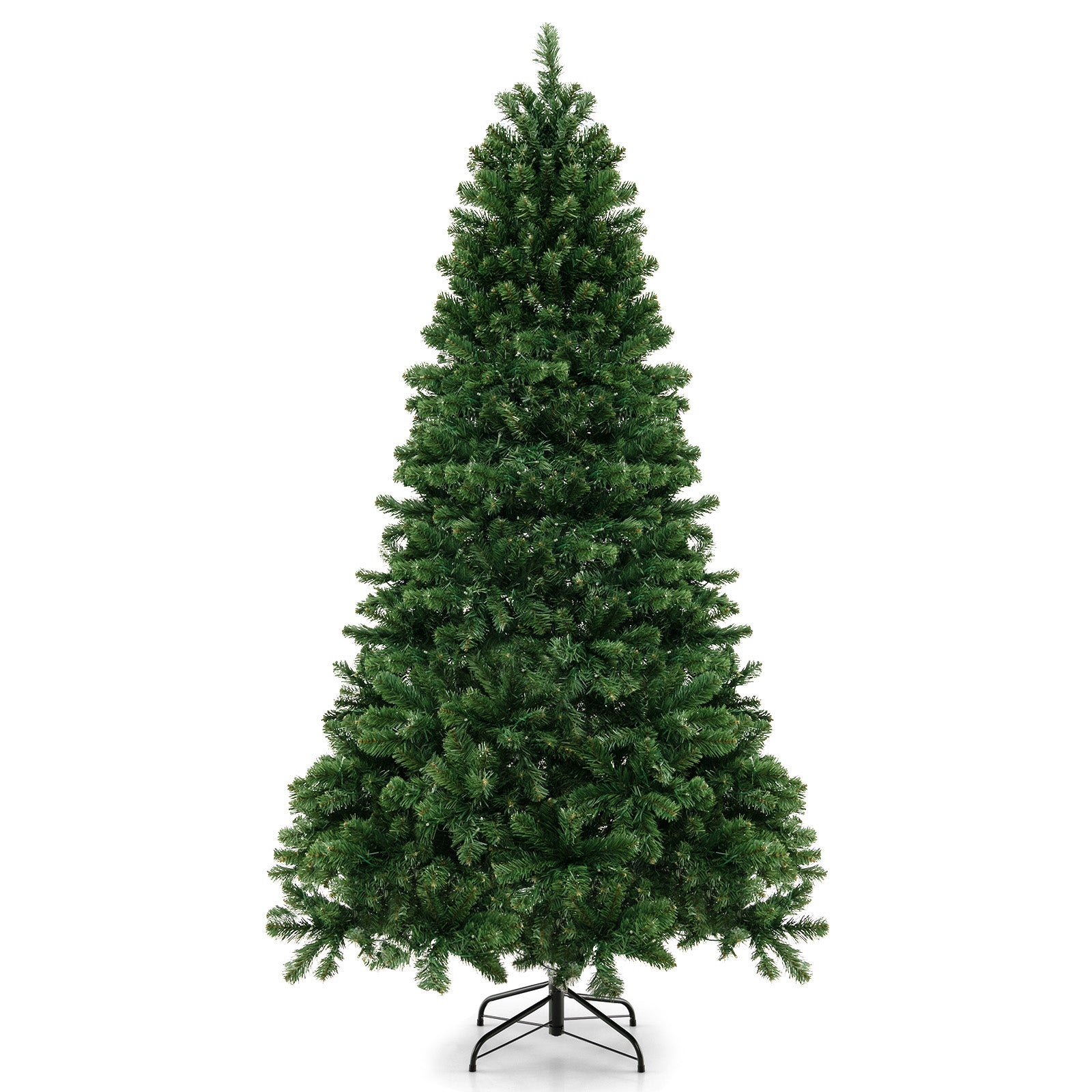 7 Ft Hinged Christmas Tree, PVC Branch Tips, Warm White LED Lights, Green Christmas Tree at Gallery Canada
