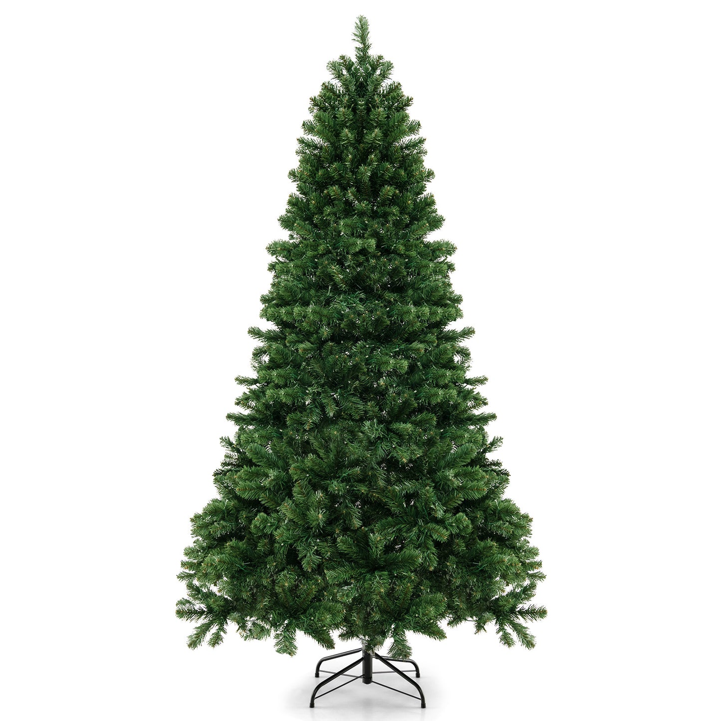 7 Ft Hinged Christmas Tree, PVC Branch Tips, Warm White LED Lights, Green Christmas Tree at Gallery Canada