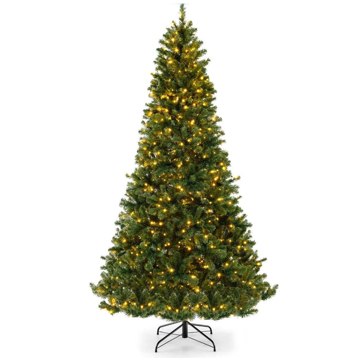 6/7/8 Feet Hinged Christmas Tree with PVC Branch Tips Warm White LED Lights-8 ft, Green Christmas Tree at Gallery Canada