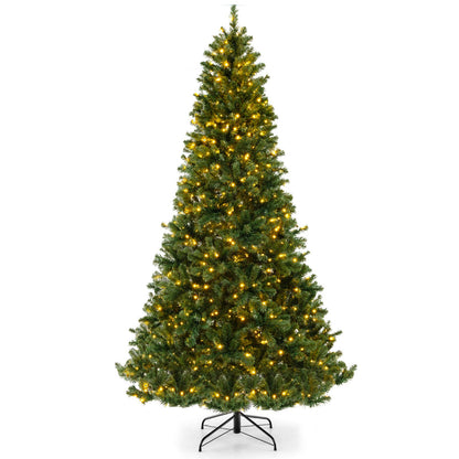 6/7/8 Feet Hinged Christmas Tree with PVC Branch Tips Warm White LED Lights-8 ft, Green Christmas Tree at Gallery Canada