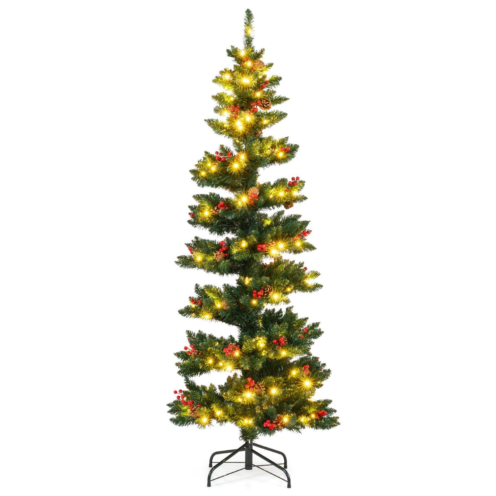 6/7 FT Pre-Lit Artificial Christmas Tree Spiral Holiday Tree with 612/791 Branch Tips and 8 Modes-6 ft, Green Christmas Tree Options at Gallery Canada