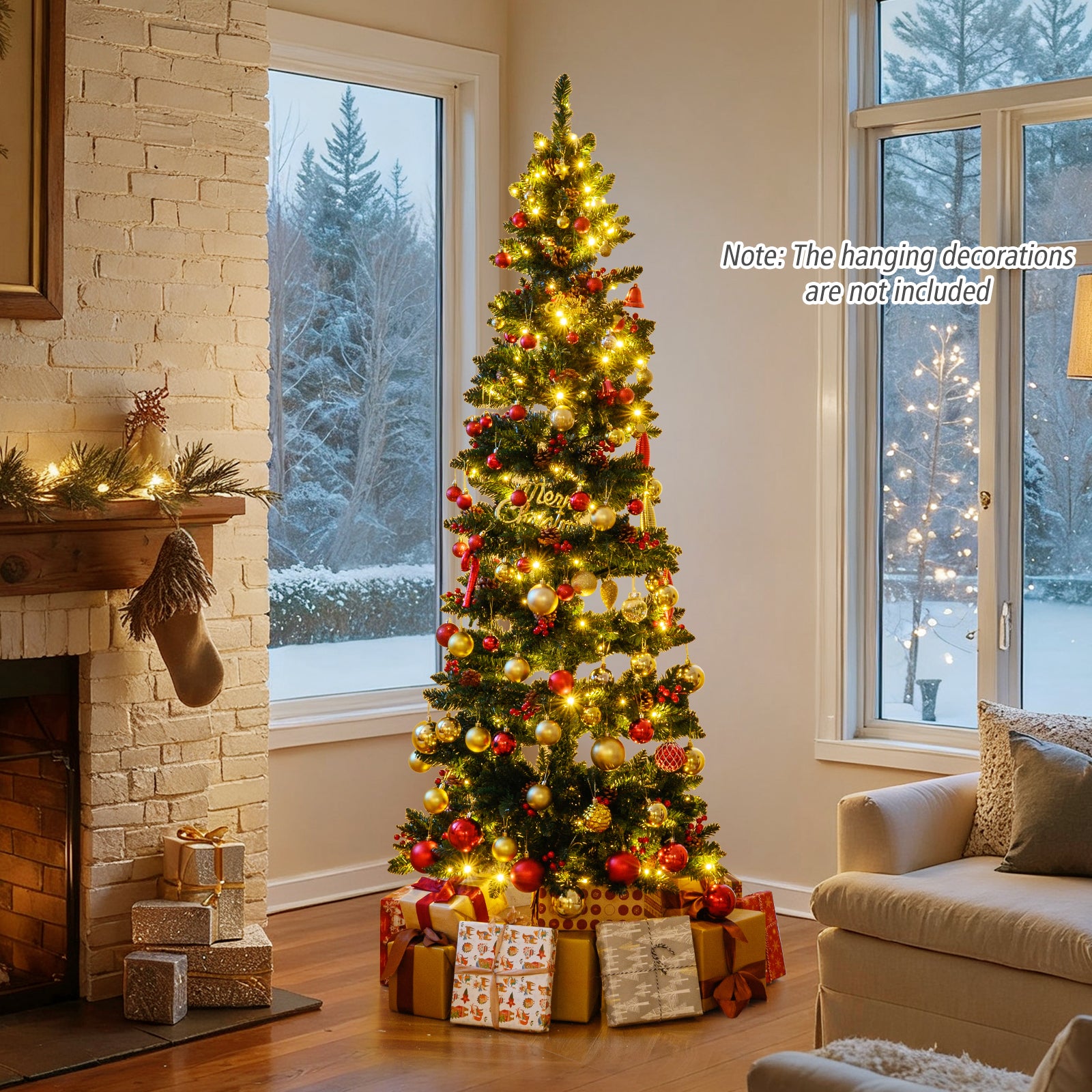 Pre-Lit Artificial Christmas Tree, 7 ft, 791 Branch Tips, 8 Modes, Green Christmas Tree at Gallery Canada