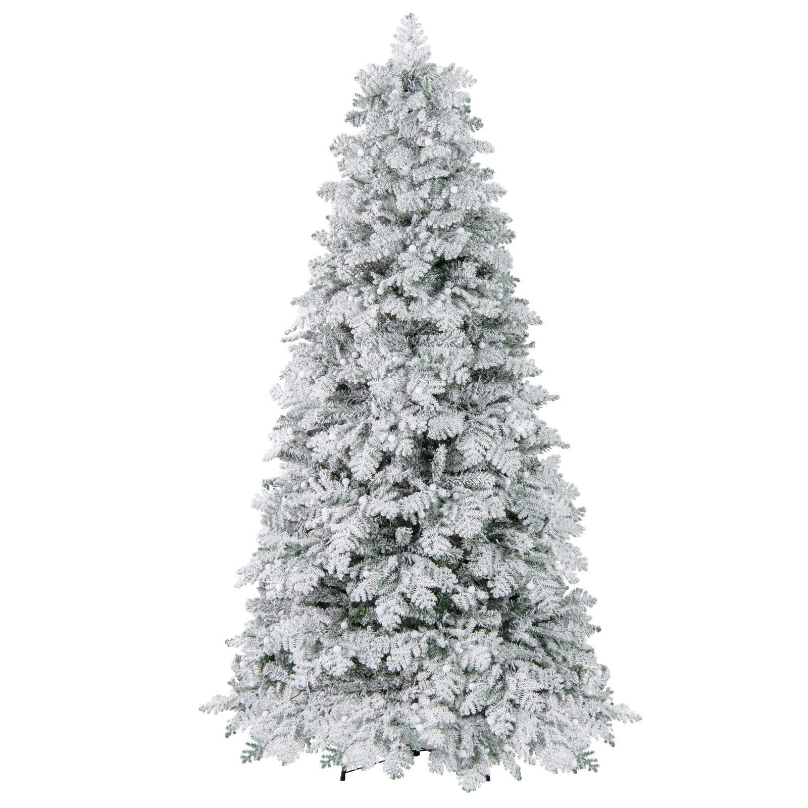 6/7 Feet Artificial Snow-Flocked Christmas Tree, Pre-Lit Hinged, Green Christmas Tree at Gallery Canada