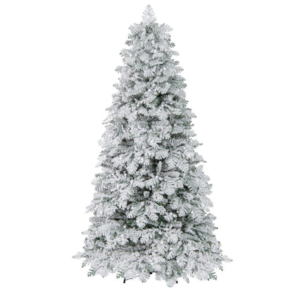6/7 Feet Artificial Snow-Flocked Christmas Tree, Pre-Lit Hinged, Green Christmas Tree at Gallery Canada
