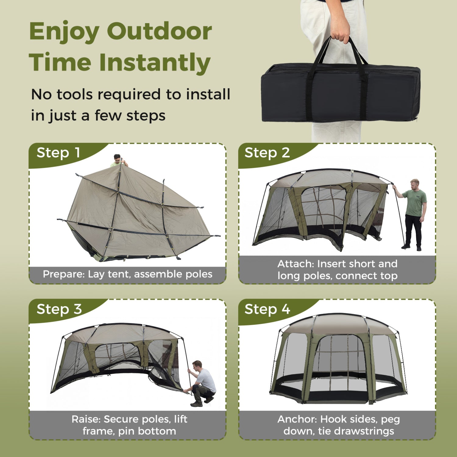 6-8 Person Netted Canopy Tent, Black Tents at Gallery Canada