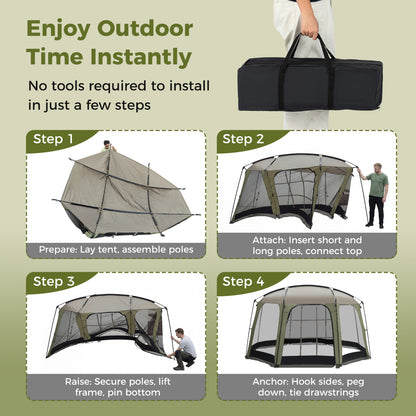 6-8 Person Netted Canopy Tent, Black Tents at Gallery Canada