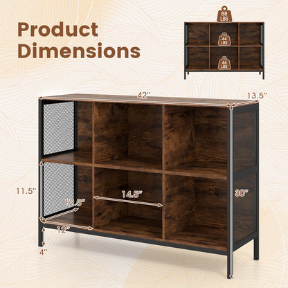 6 Cube Bookcase, 42" Wide, Horizontal Bookshelf Bookcases at Gallery Canada