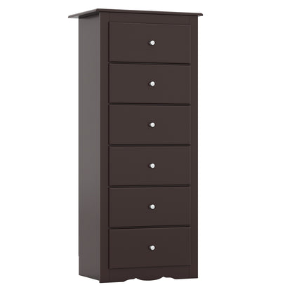 6 Drawers Chest Dresser Clothes Storage Bedroom Furniture Cabinet, Brown Dressers & Chests at Gallery Canada
