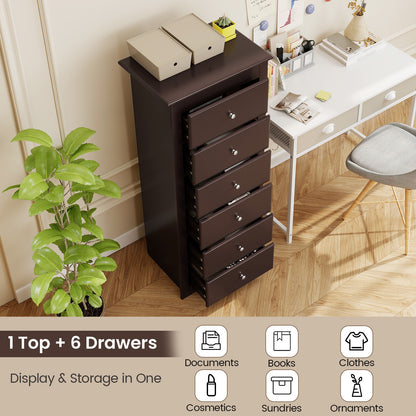 6 Drawers Chest Dresser Clothes Storage Bedroom Furniture Cabinet, Brown Dressers & Chests at Gallery Canada