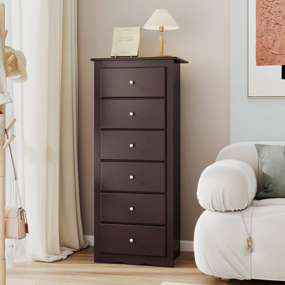6 Drawers Chest Dresser Clothes Storage Bedroom Furniture Cabinet, Brown Dressers & Chests at Gallery Canada