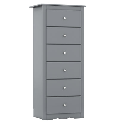6 Drawers Chest Dresser Clothes Storage Bedroom Furniture Cabinet, Gray Dressers & Chests at Gallery Canada
