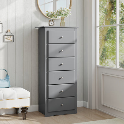 6 Drawers Chest Dresser Clothes Storage Bedroom Furniture Cabinet, Gray Dressers & Chests at Gallery Canada
