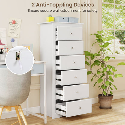 6 Drawers Chest Dresser Clothes Storage Bedroom Furniture Cabinet, White Dressers & Chests at Gallery Canada