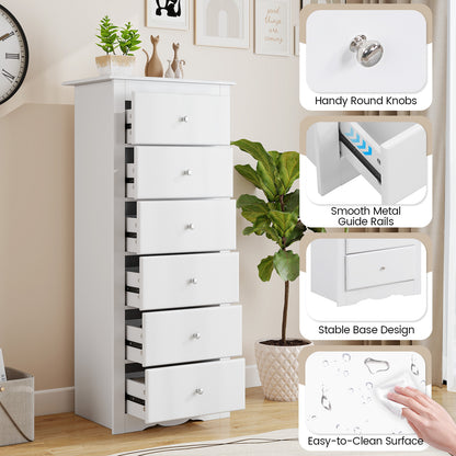 6 Drawers Chest Dresser Clothes Storage Bedroom Furniture Cabinet, White Dressers & Chests at Gallery Canada