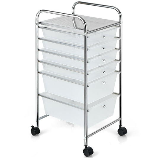6 Drawer Rolling Storage Cart Organizer, Transparent File Cabinets Transparent at Gallery Canada