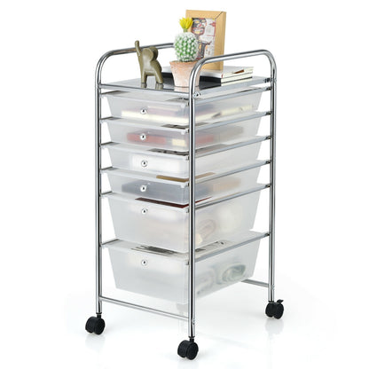 6 Drawer Rolling Storage Cart Organizer, Transparent File Cabinets at Gallery Canada