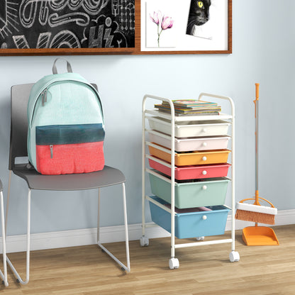 6 Drawer Rolling Storage Cart Organizer, Multicolor, Macaron File Cabinets at Gallery Canada