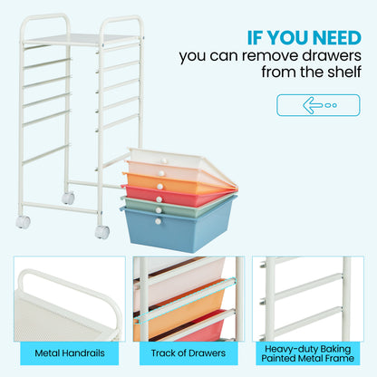 6 Drawer Rolling Storage Cart Organizer, Multicolor, Macaron File Cabinets at Gallery Canada