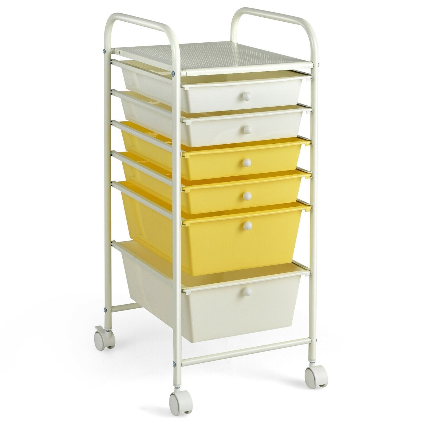 6 Drawer Rolling Storage Cart Organizer, Yellow File Cabinets at Gallery Canada