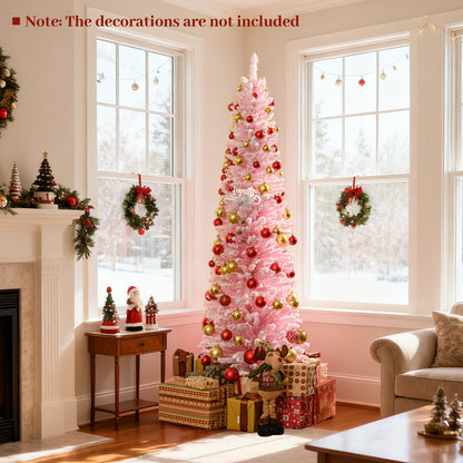 6 FT Artificial Christmas Tree, 460 Branch Tips, Folding Metal Stand, Pink Christmas Tree at Gallery Canada