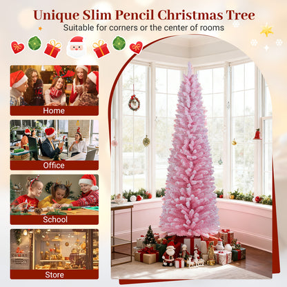 6 FT Artificial Christmas Tree, 460 Branch Tips, Folding Metal Stand, Pink Christmas Tree at Gallery Canada