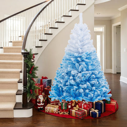 6 FT Artificial Christmas Tree with Warm White LED Lights and 8 Modes, Blue Christmas Tree at Gallery Canada