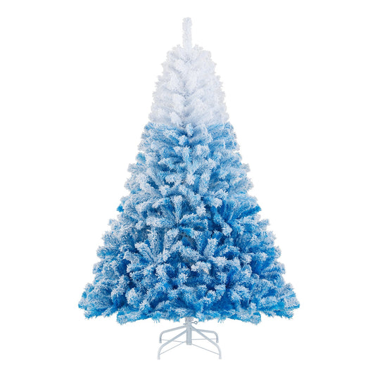 6 FT Artificial Christmas Tree with Warm White LED Lights and 8 Modes, Blue Christmas Tree Blue at Gallery Canada