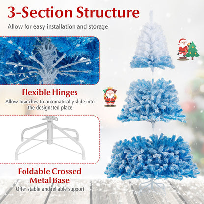 6 FT Artificial Christmas Tree with Warm White LED Lights and 8 Modes, Blue Christmas Tree at Gallery Canada