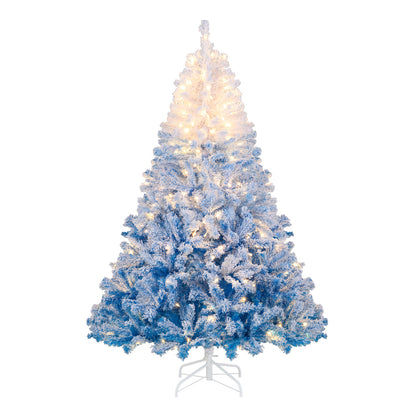 6 FT Artificial Christmas Tree, Warm White LED Lights, 8 Modes, Blue Christmas Tree Blue at Gallery Canada