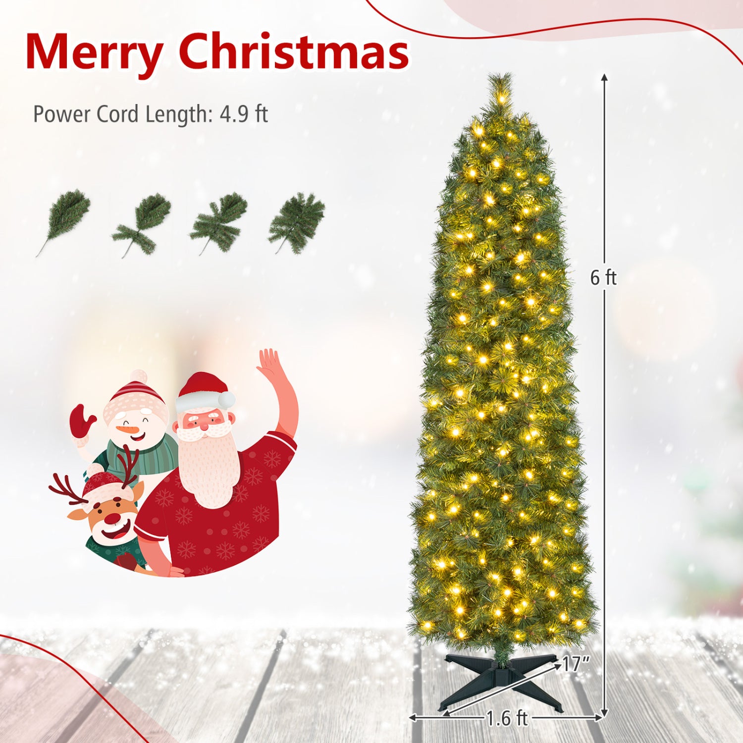 6 FT Artificial Pine Xmas Tree, 346 Tips, Realistic Needles, Green Christmas Tree at Gallery Canada