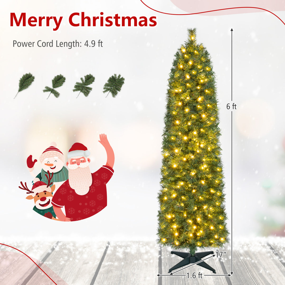 6 FT Artificial Pine Xmas Tree, 346 Tips, Realistic Needles, Green Christmas Tree at Gallery Canada