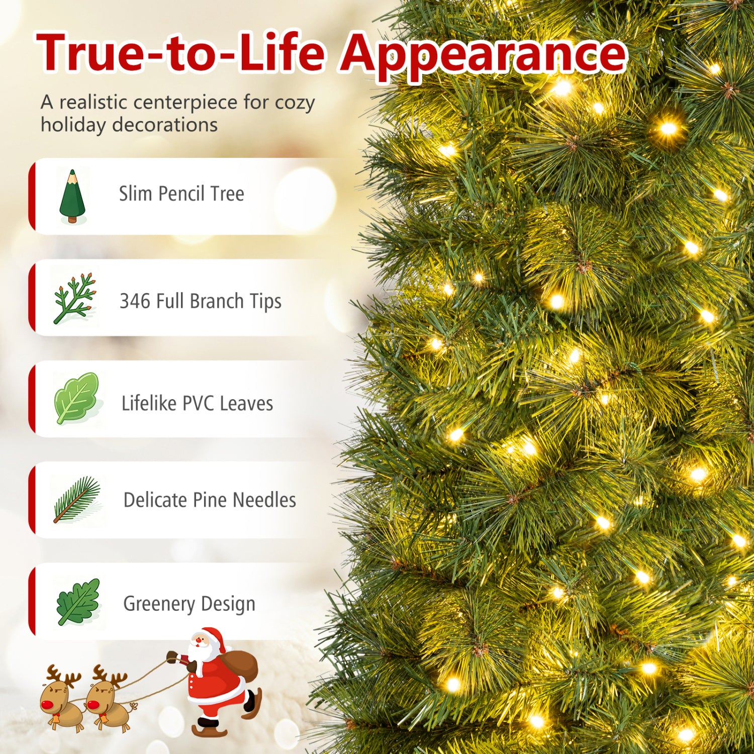6 FT Artificial Pine Xmas Tree, 346 Tips, Realistic Needles, Green Christmas Tree at Gallery Canada