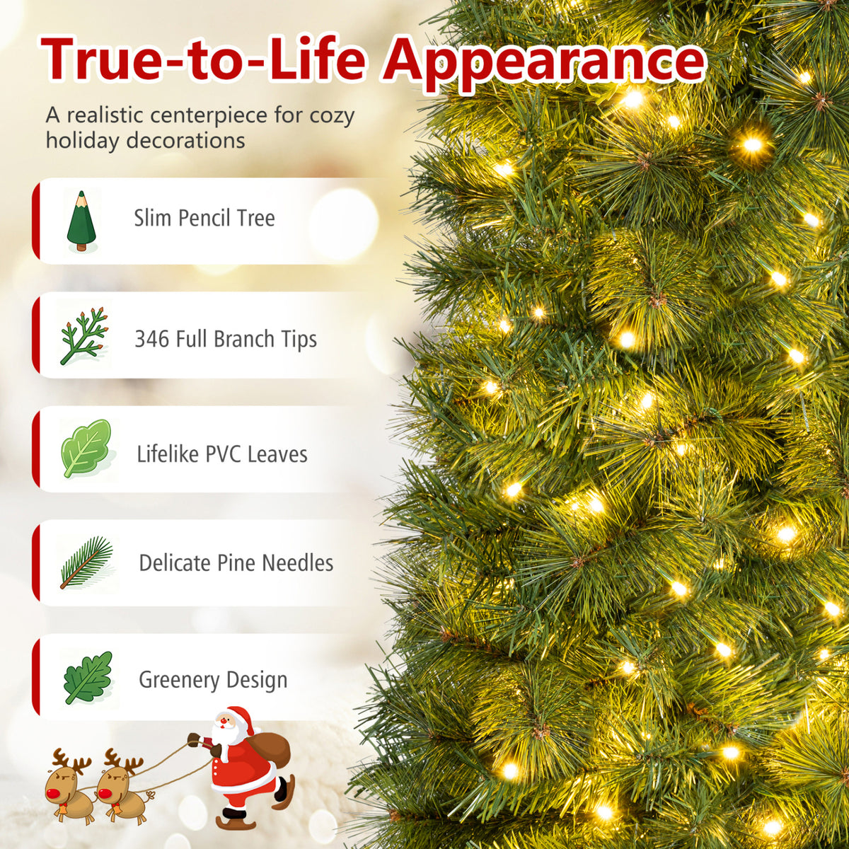 6 FT Artificial Pine Xmas Tree, 346 Tips, Realistic Needles, Green Christmas Tree at Gallery Canada