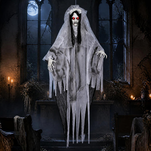 6 FT Ghost Bride Halloween Decoration with Creep Sound and Lighted Eyes Halloween Options at Gallery Canada