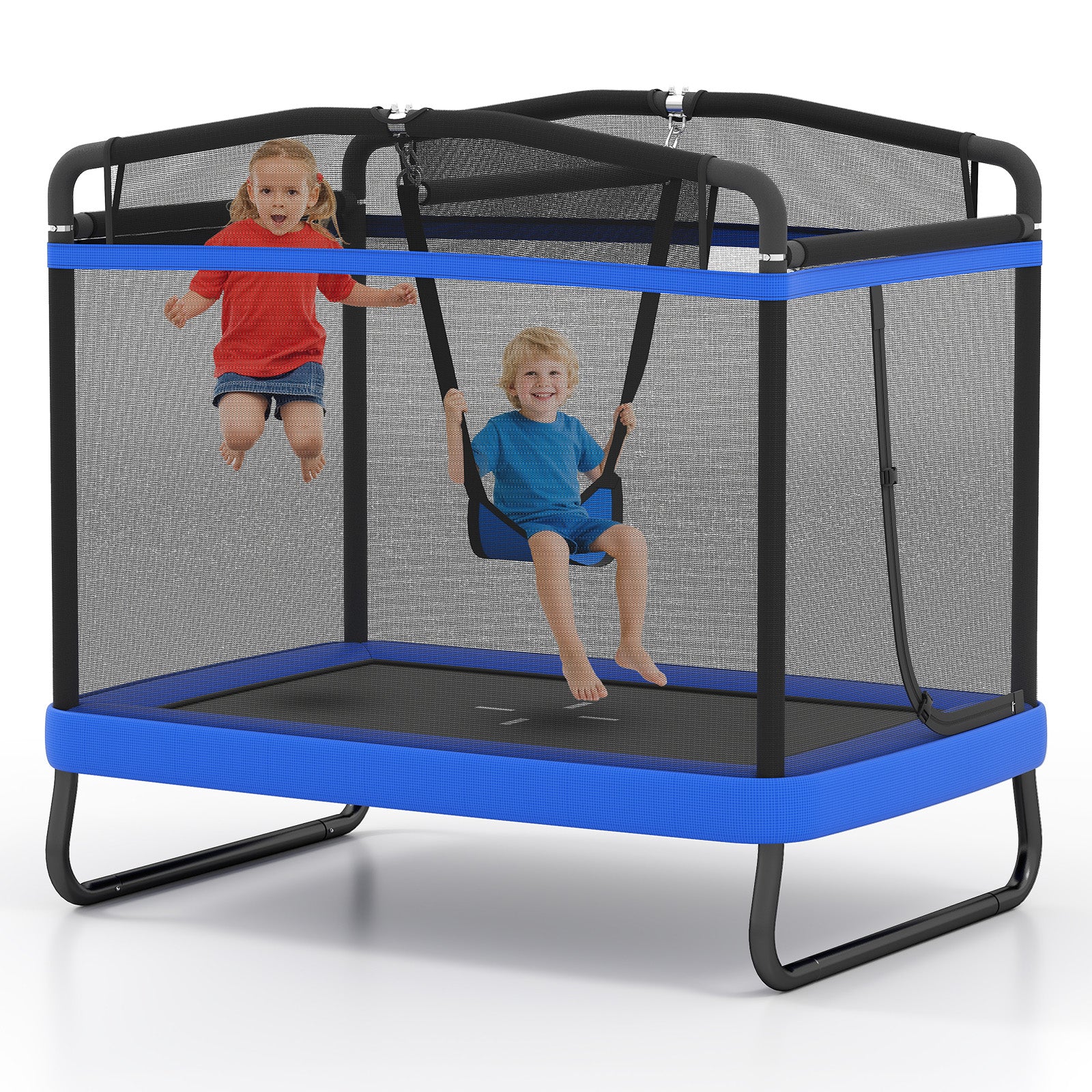 6 FT Kids Trampoline With Swing, Horizontal Bar, Blue Trampolines at Gallery Canada
