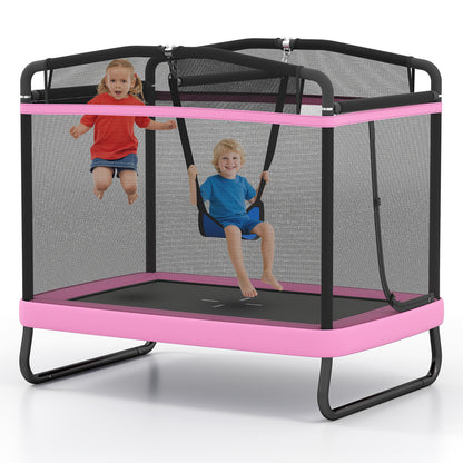 6 FT Kids Trampoline With Swing, Horizontal Bar, Pink Trampolines at Gallery Canada