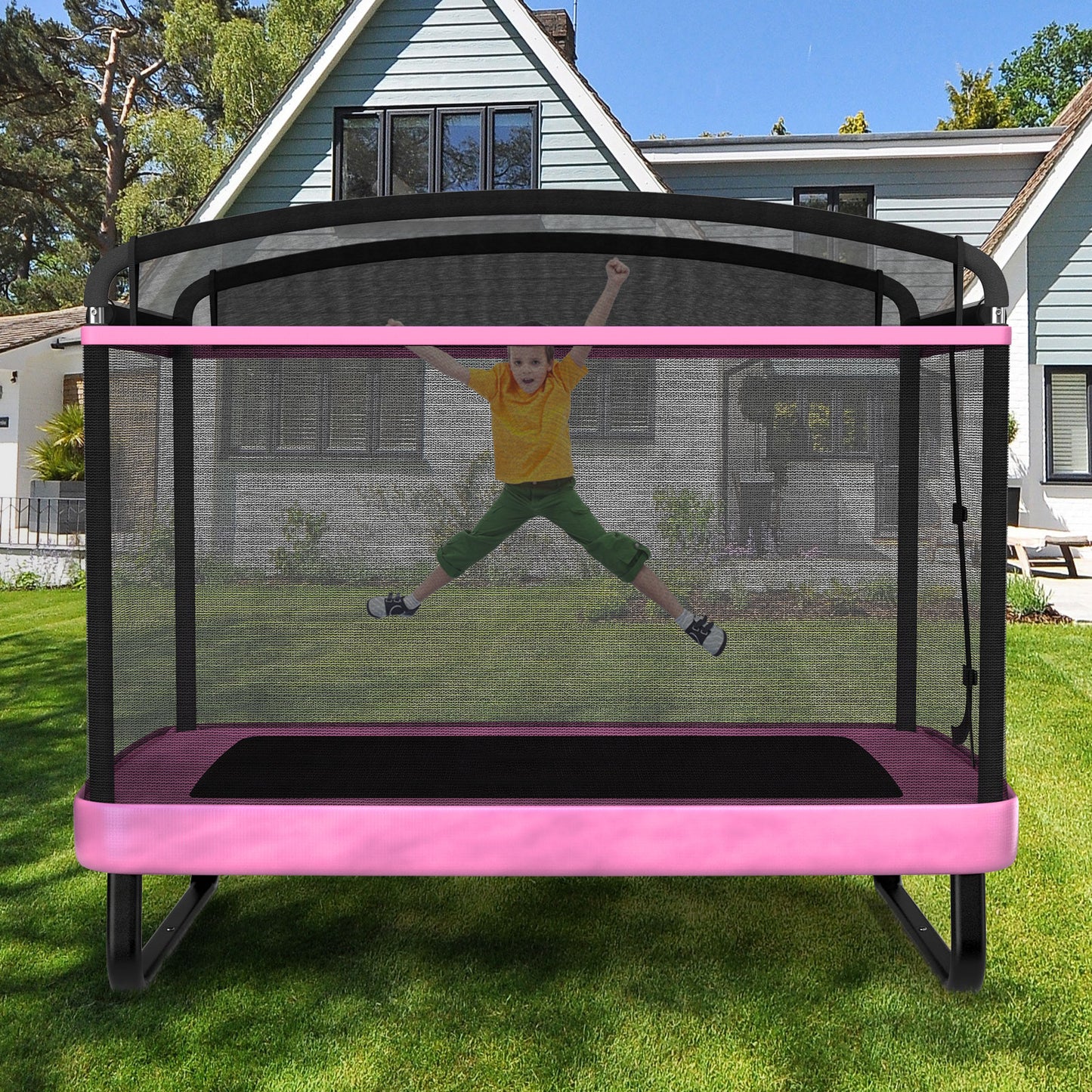 6 FT Kids Trampoline With Swing, Horizontal Bar, Pink Trampolines at Gallery Canada