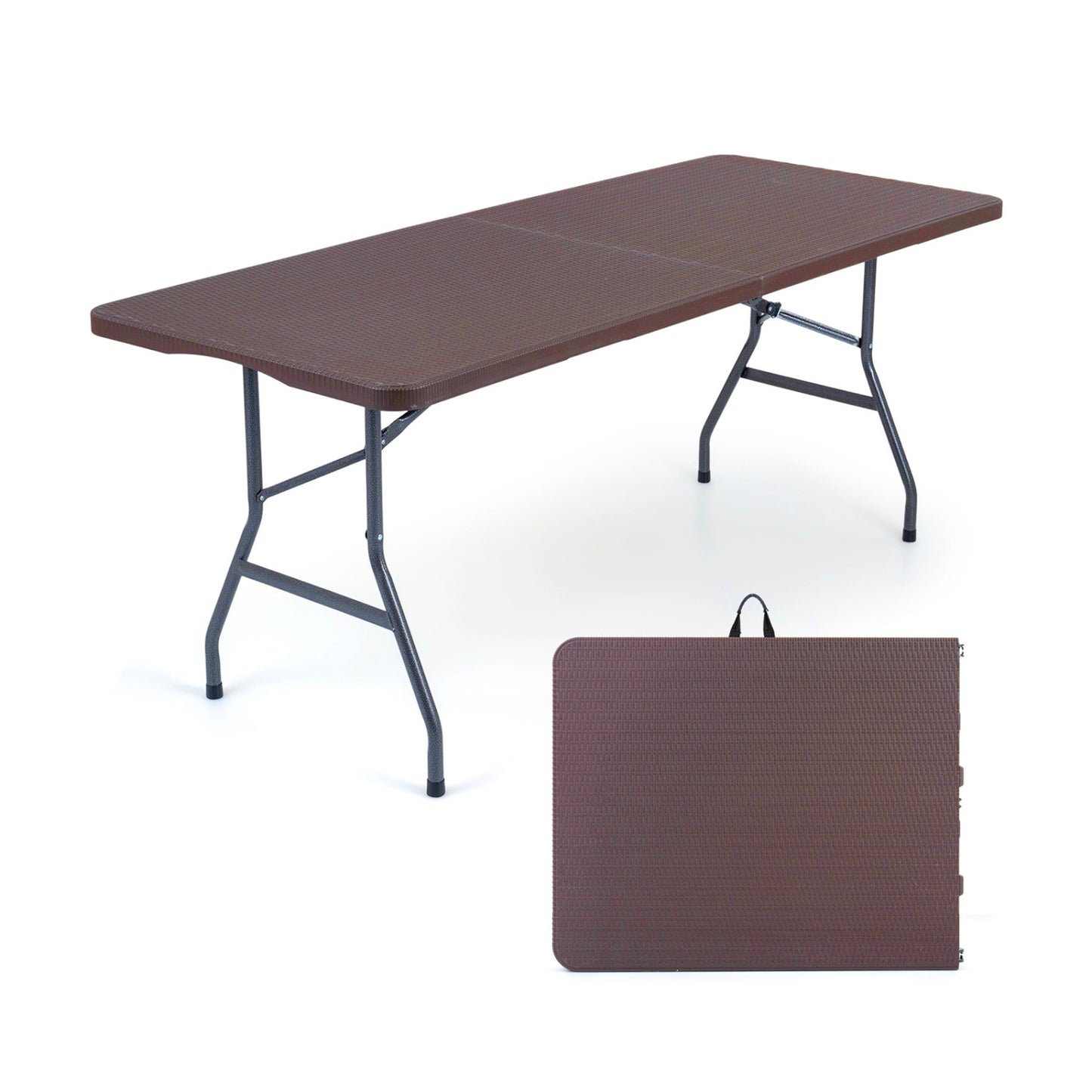 6 FT Plastic Fold-in-Half Camping Table