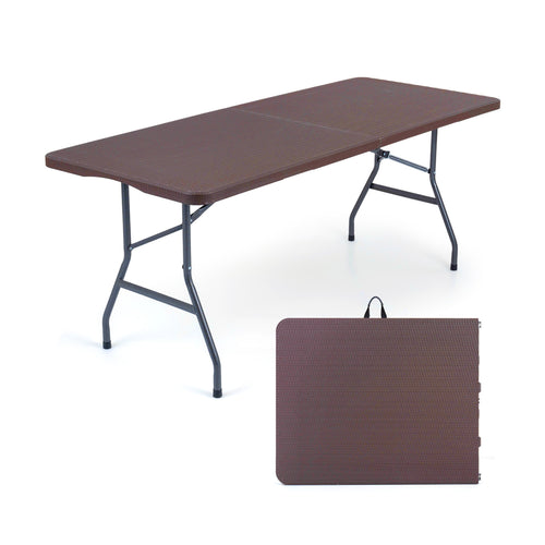 6 FT Plastic Fold-in-Half Camping Table