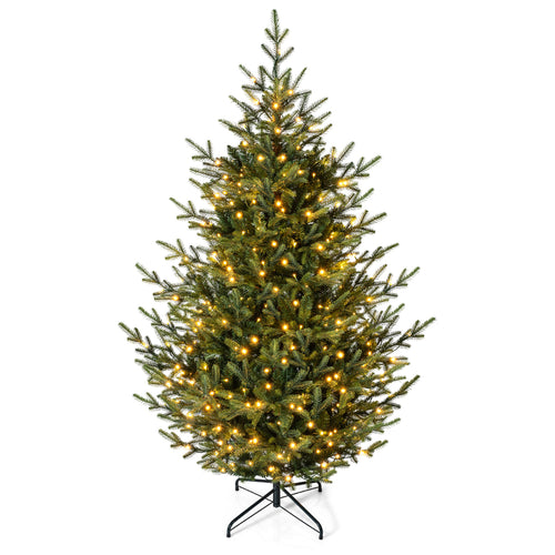 6 FT Pre-Lit Artificial Christmas Tree, 240 Warm White LED, Green