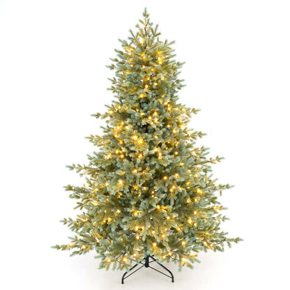 6 FT Pre-Lit Artificial Christmas Tree, 350 Warm White LED Lights, Green
