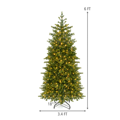 6 FT Pre-lit Christmas Tree, LED Lights, Green