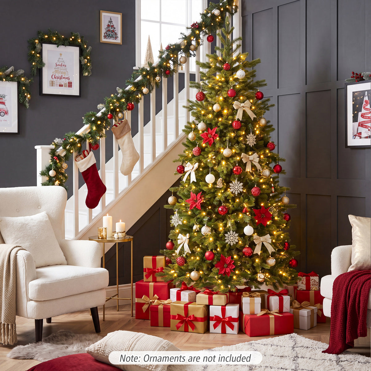 6 FT Pre-lit Christmas Tree, LED Lights, Green