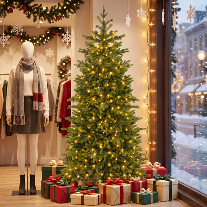 6 FT Pre-lit Christmas Tree, LED Lights, Green