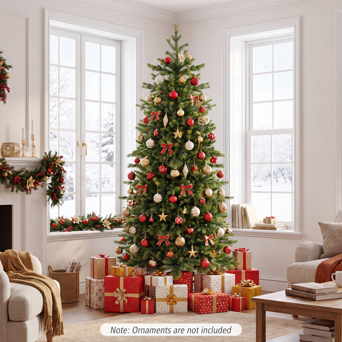 6 FT Pre-lit Christmas Tree, LED Lights, Green