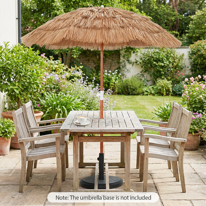 6 FT Thatched Beach Umbrella, Push Button Tilt, Carrying Bag, Set of 2, Natural Outdoor Umbrellas at Gallery Canada